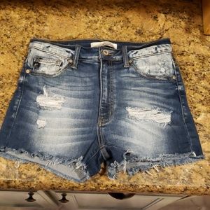 New KanCan Denim Shorts size Large 29 High waisted